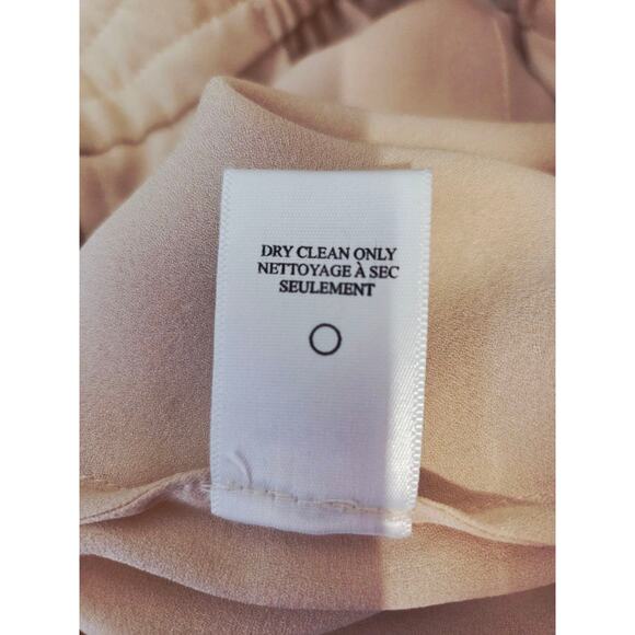 A.L.C. 100% Silk Skirt Womens 0 Mini Layered Ruffle Beige Nude Asymmetrical Hem - Picture 10 of 10